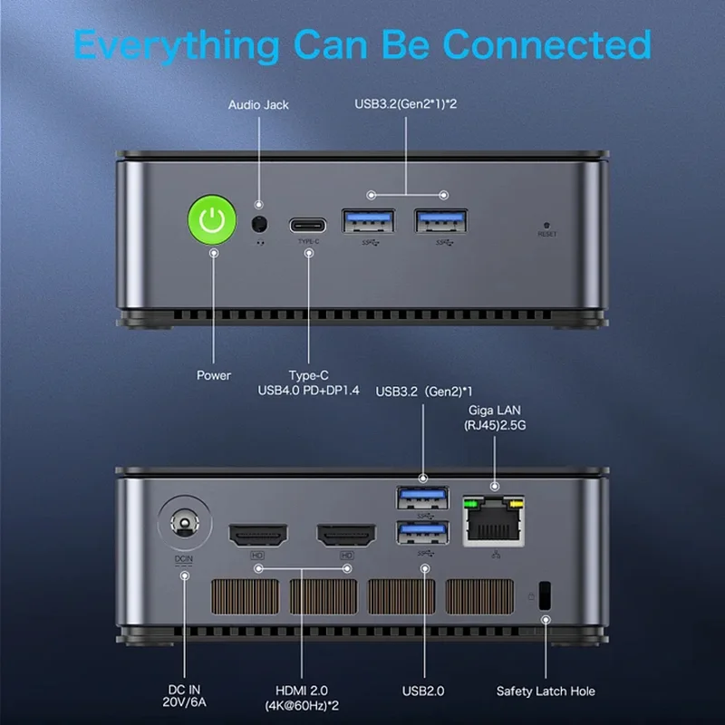 GMKtec NucBox K1 AMD Ryzen 7 6800H بدون ذاكرة وصول عشوائي/SSD كمبيوتر صغير NVMe(PCIe3.0 M.2) نافذة 11 Pro WiFi6E BT5.2 كمبيوتر صغير USB3.2 للعبة