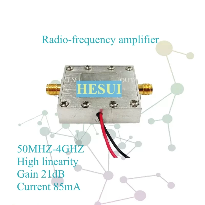 

Rf amplifier gain 21dB 50M-4000M High linearity current 85mA with cavity box