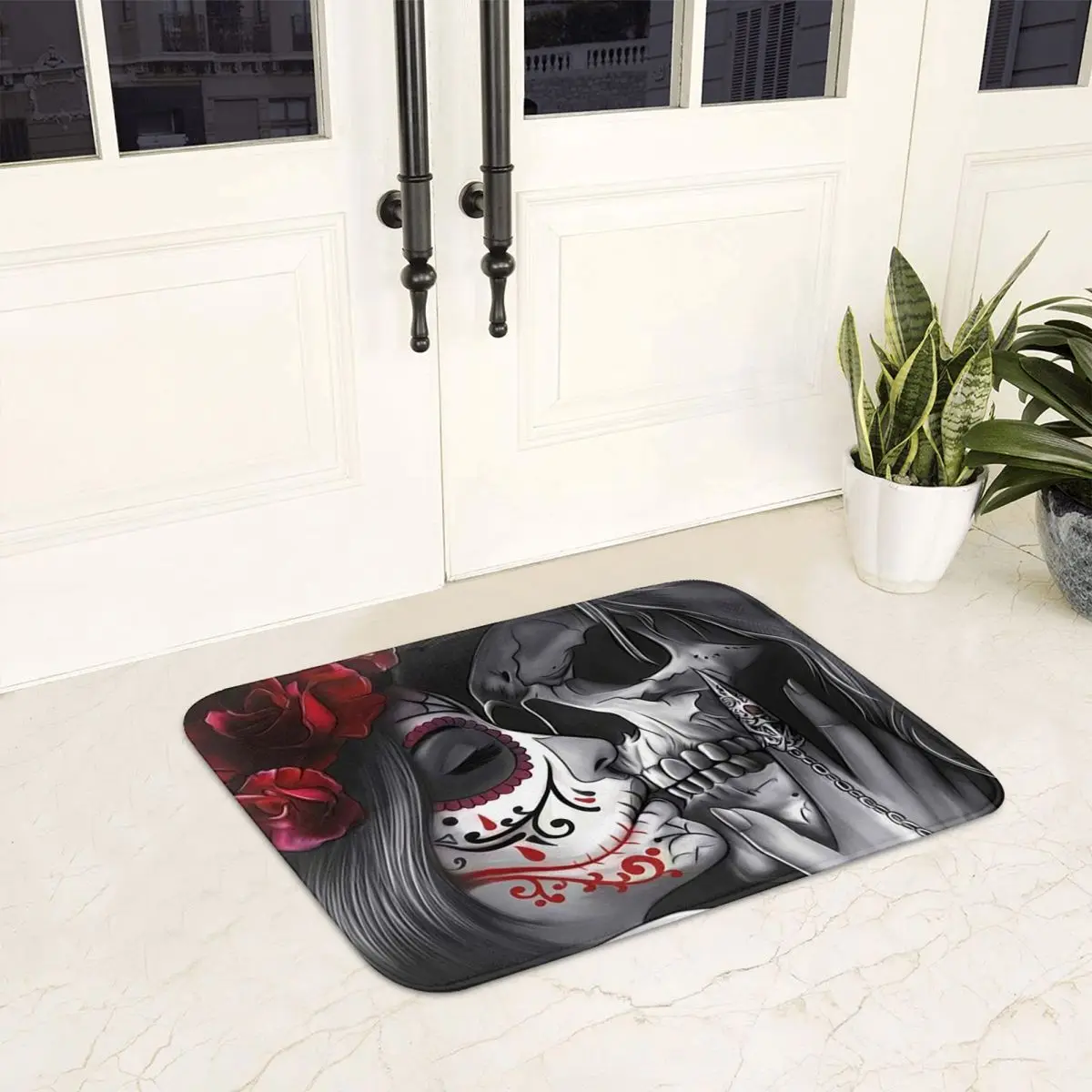 

Мексиканская Catrina Girl День мертвых Сахарный череп Нескользящий коврик для пола Ковер для кухни Вход Балкон Коврики для ног