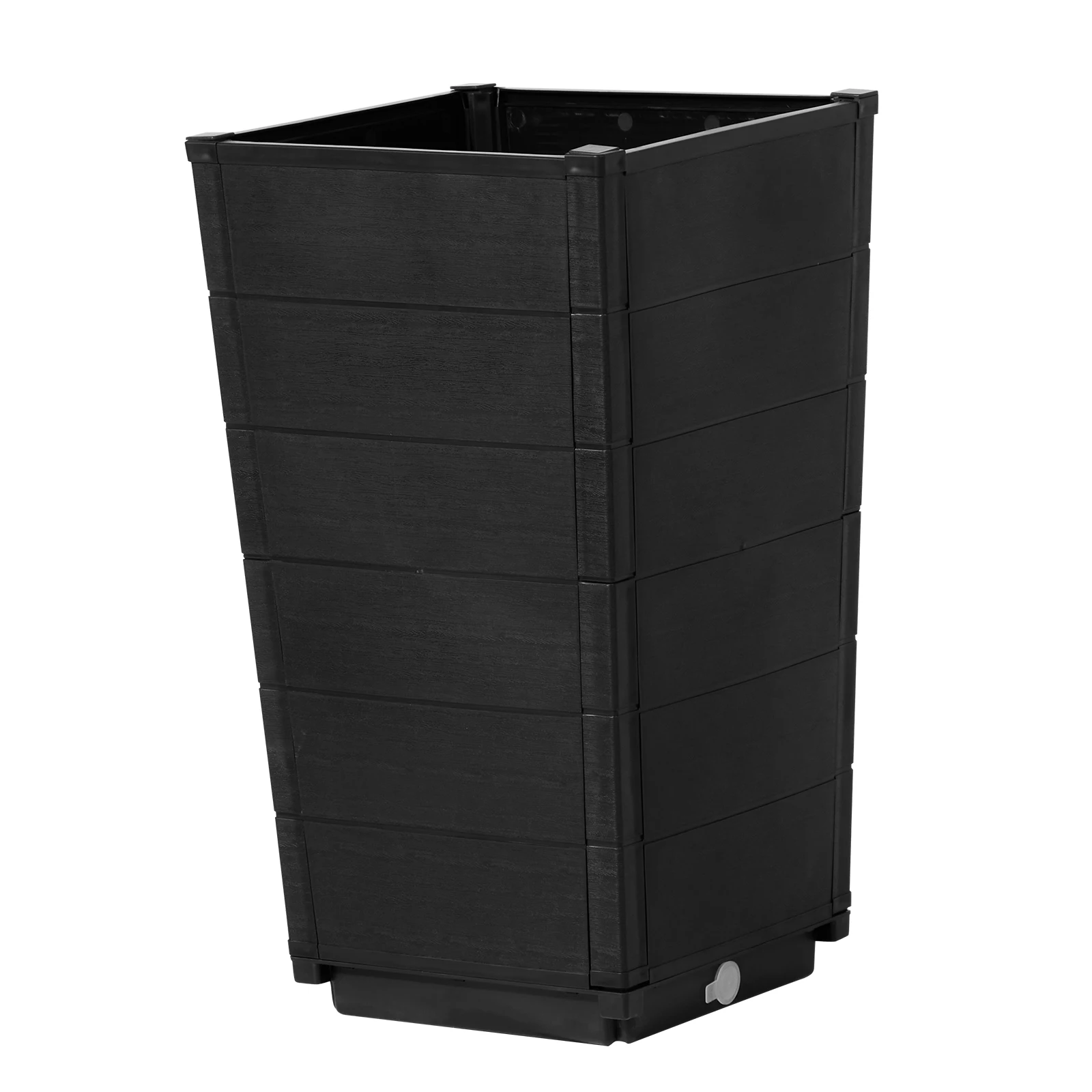 2 Pack Outdoor Tall Plastic Planter Set, Large Flower Pots with Drainage Holes, Durable Plant Pots