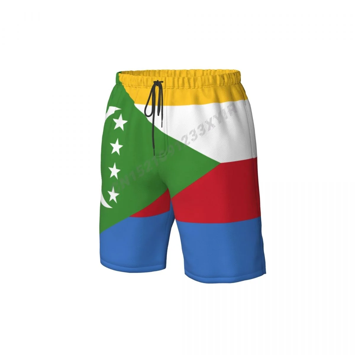 Summer Men's Comoros Flag Beach Pants Shorts Surfing M-2XL Polyester Swimwear Running