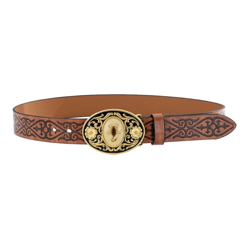 

Glowing Buckle Belt Women Western PU Leathers Belt Fashion Teens Boys Waistband