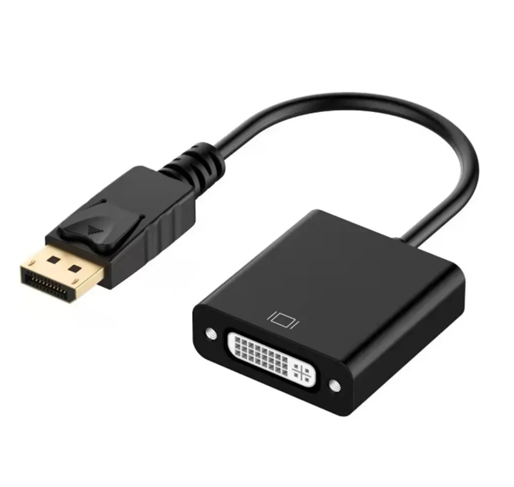 DisplayPort para DVI-D Single Link 1080P Adaptador de vídeo DP macho para DVI fêmea cabo conversor para projetor de monitor de laptop de mesa
