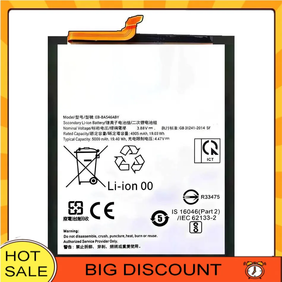 

High Compatibility 5000Mah For Samsung Galaxy A54 5G A546 A34 A346 Mobile Phone Battery EB-BA546ABY Long-Lasting Performance