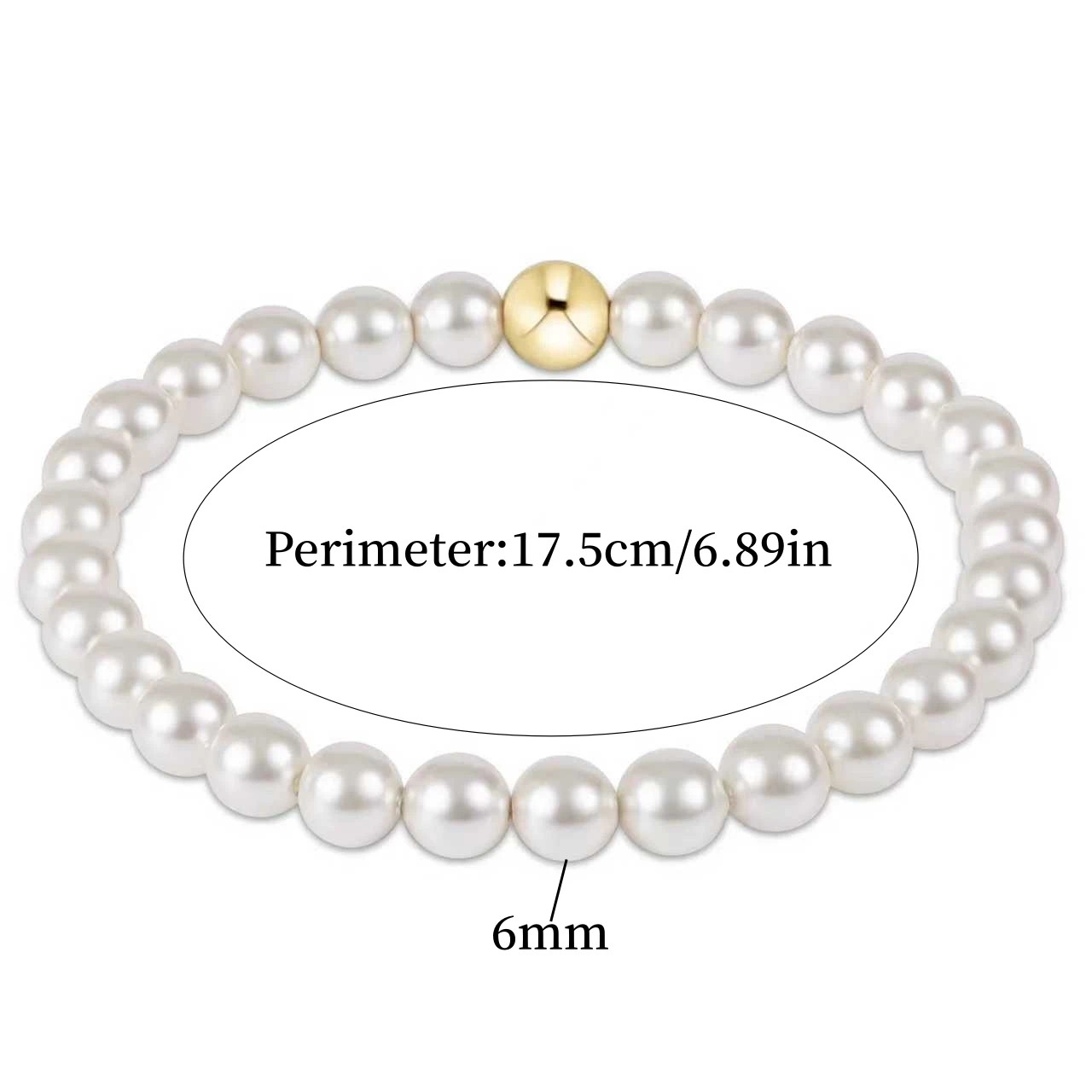 Vlen Vlen Armband mit Muschelperlen für Damen, dehnbar, elastisch, schlicht, elegant, Perlenarmband, stapelbar, Perlenarmbänder für Frauen, Geschenk – Detail 6