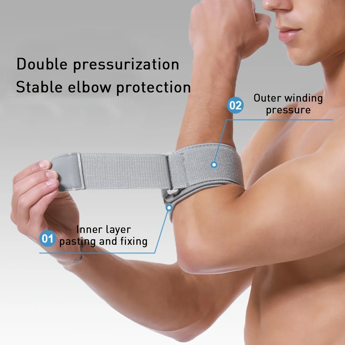 Breathable Compression Elbow Brace for Tennis, Badminton, and Nursing - Adjustable Support for Men and Women view 3