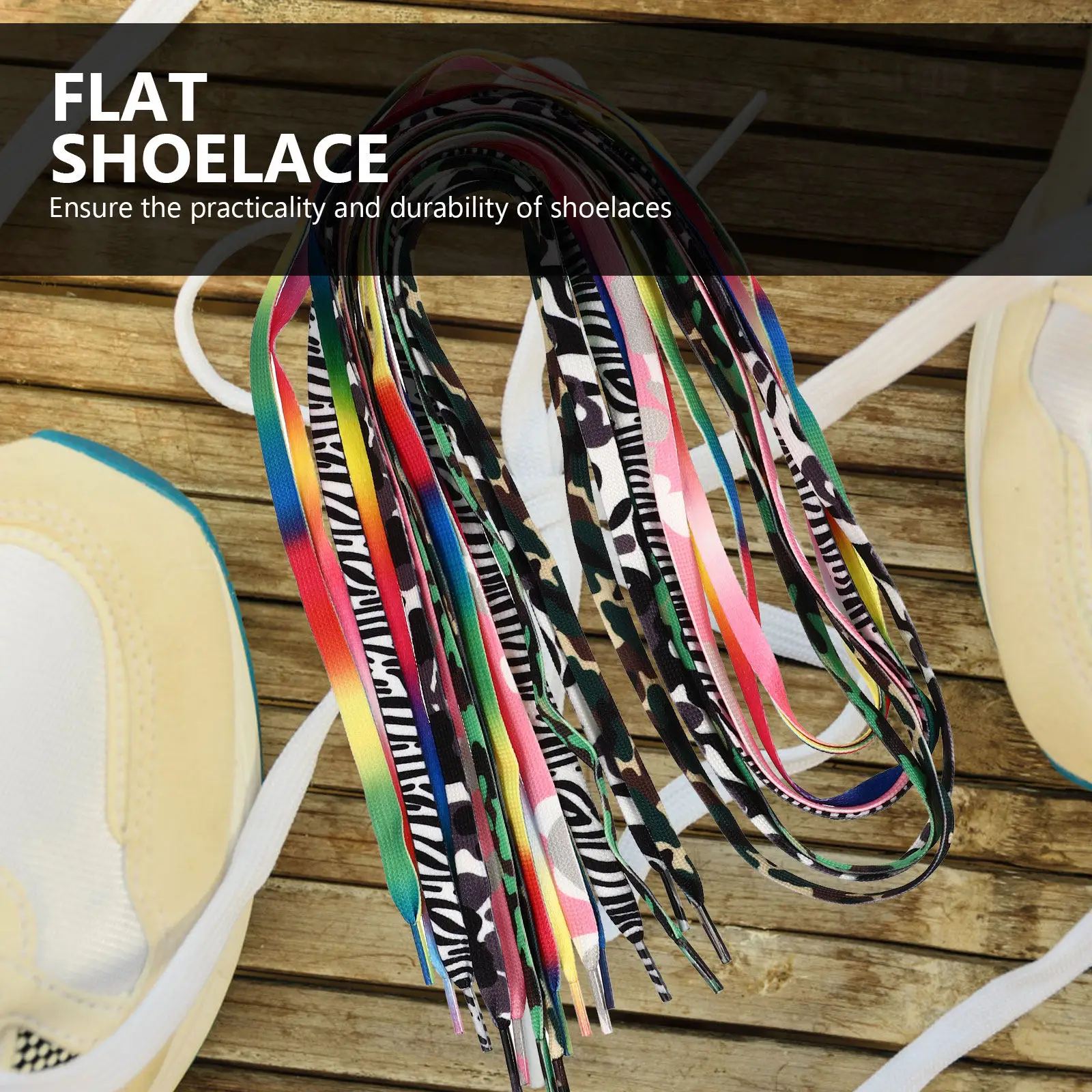 

8Pairs Polyester Flat Shoelaces for Ice Skates Roller Skates Ski Sneakers Sports Shoes Stylish Colors High Strength