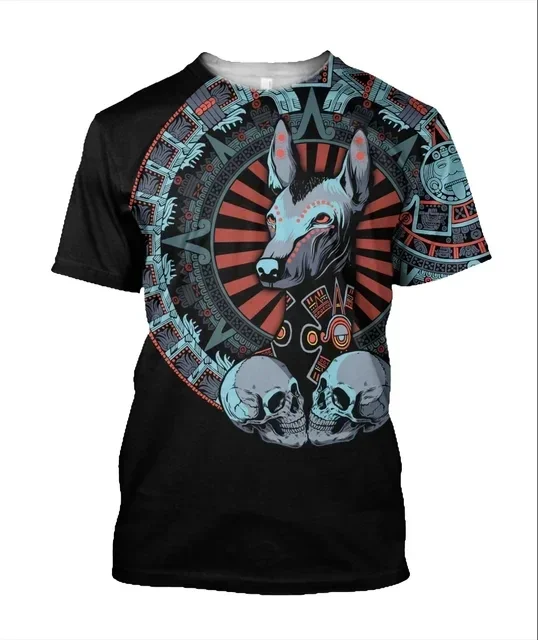 

Men's Casual Harajuku Mexico Aztec 3D Print T-shirt Street Fashion Classic Vintage O-neck Loose Premium Summer T-shirt