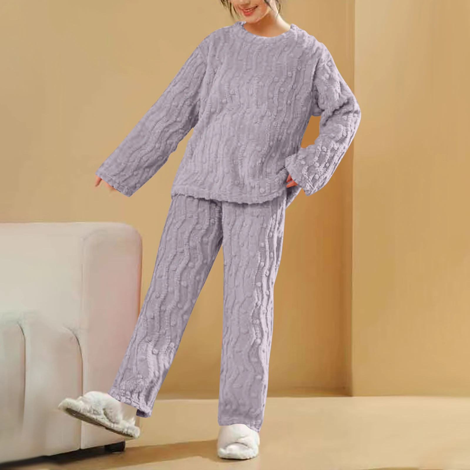 

Women's Pajama Trousers Loungewear Sets For Women Two Pieces Sleepwear Female Home Suit Clothes Nightwear Solid Casual Pajamas