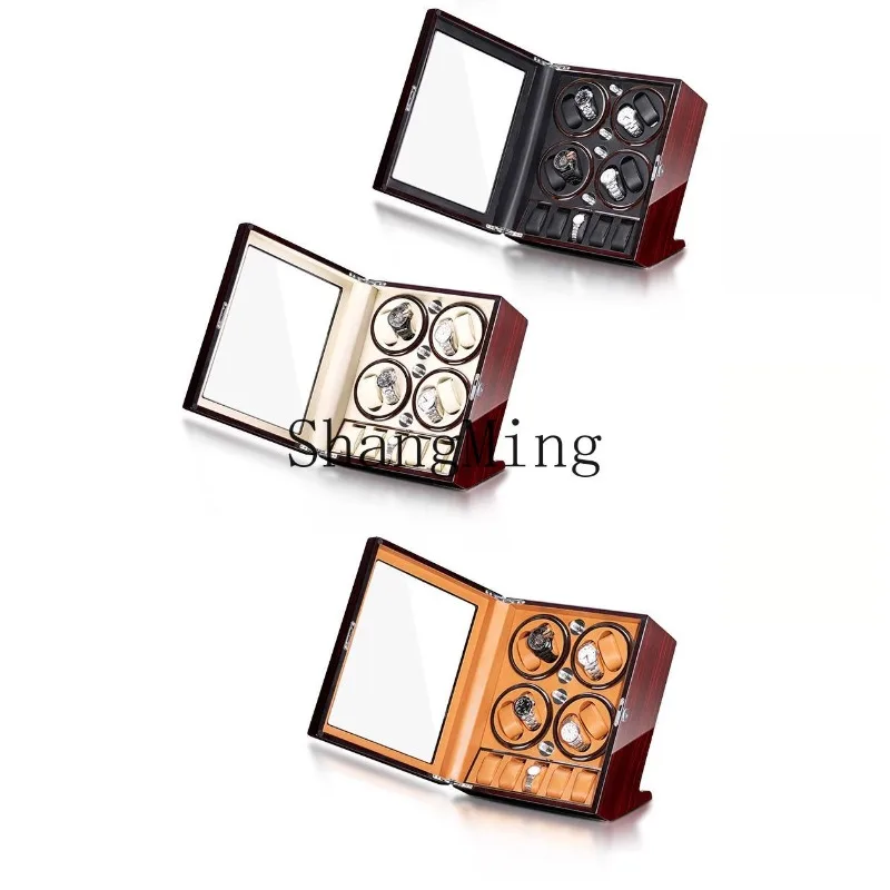 

CL12 + 5 rotating high-gloss paint chain watch shaker household automatic LED mechanical watch storage box large capacity