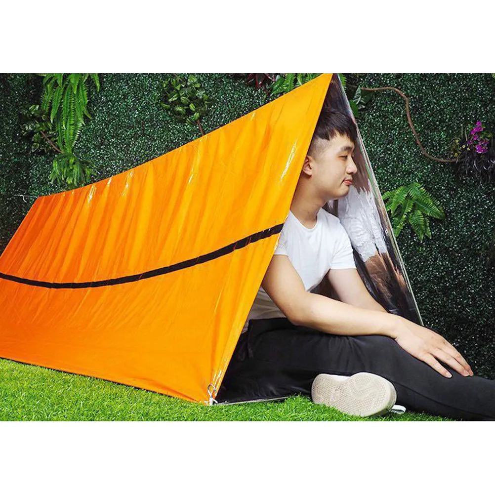 

Emergency Outdoor Tube Tent Orange Small Lightweight Portable Pe Material Waterproof Shelter for Camping Hiking Survival