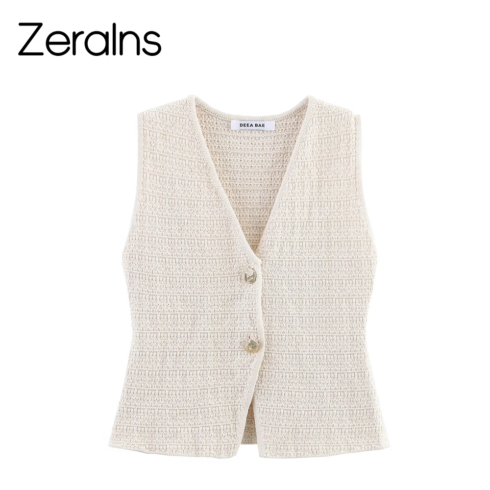 ZERAINS American summer new women's pure desire spicy girl sexy knitted V-neck textured vest vest mini skirt set