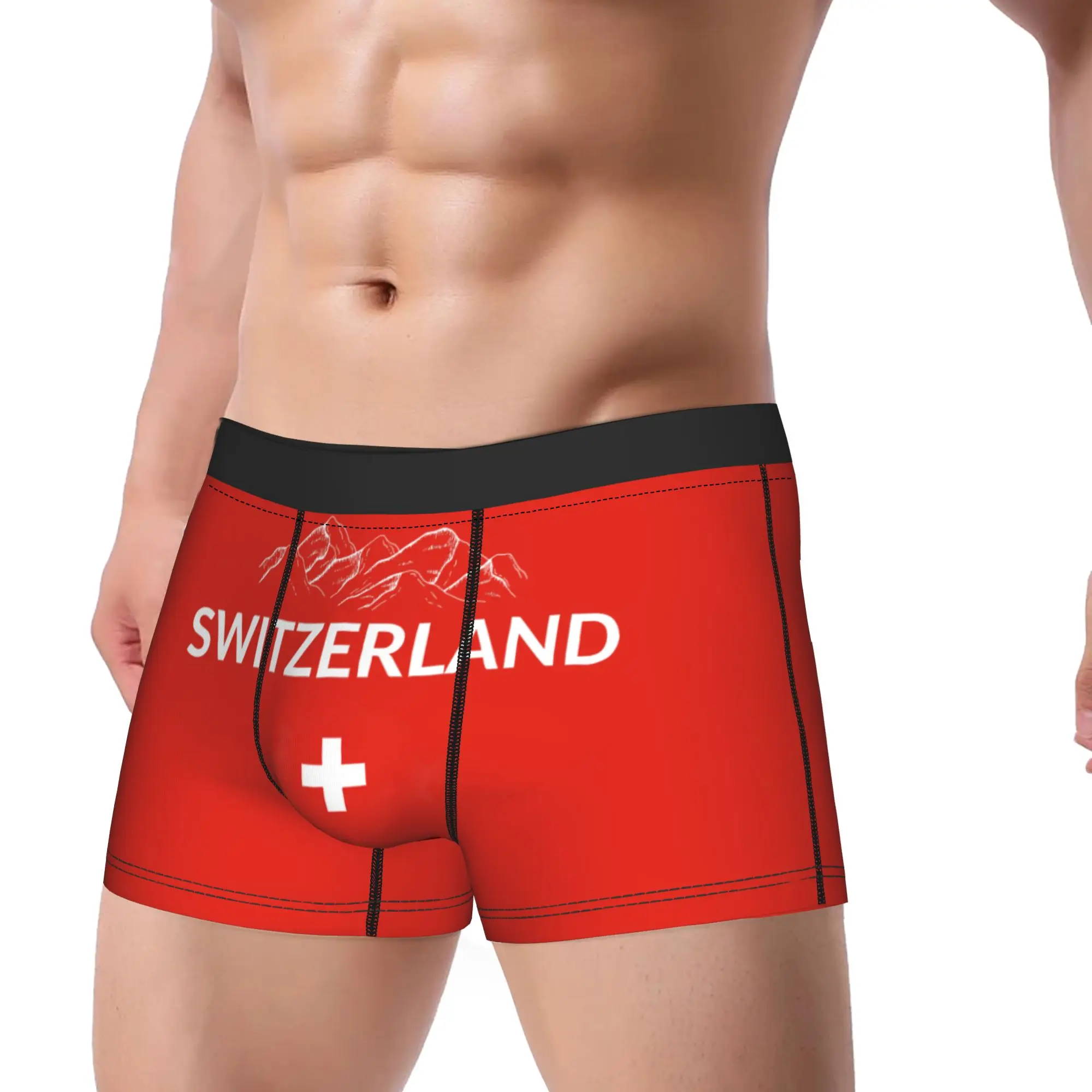 Swiss Switzerland Flag Merch Boxers Shorts Humorous Underwear  Boxer Underpants Gag Gifts For Men