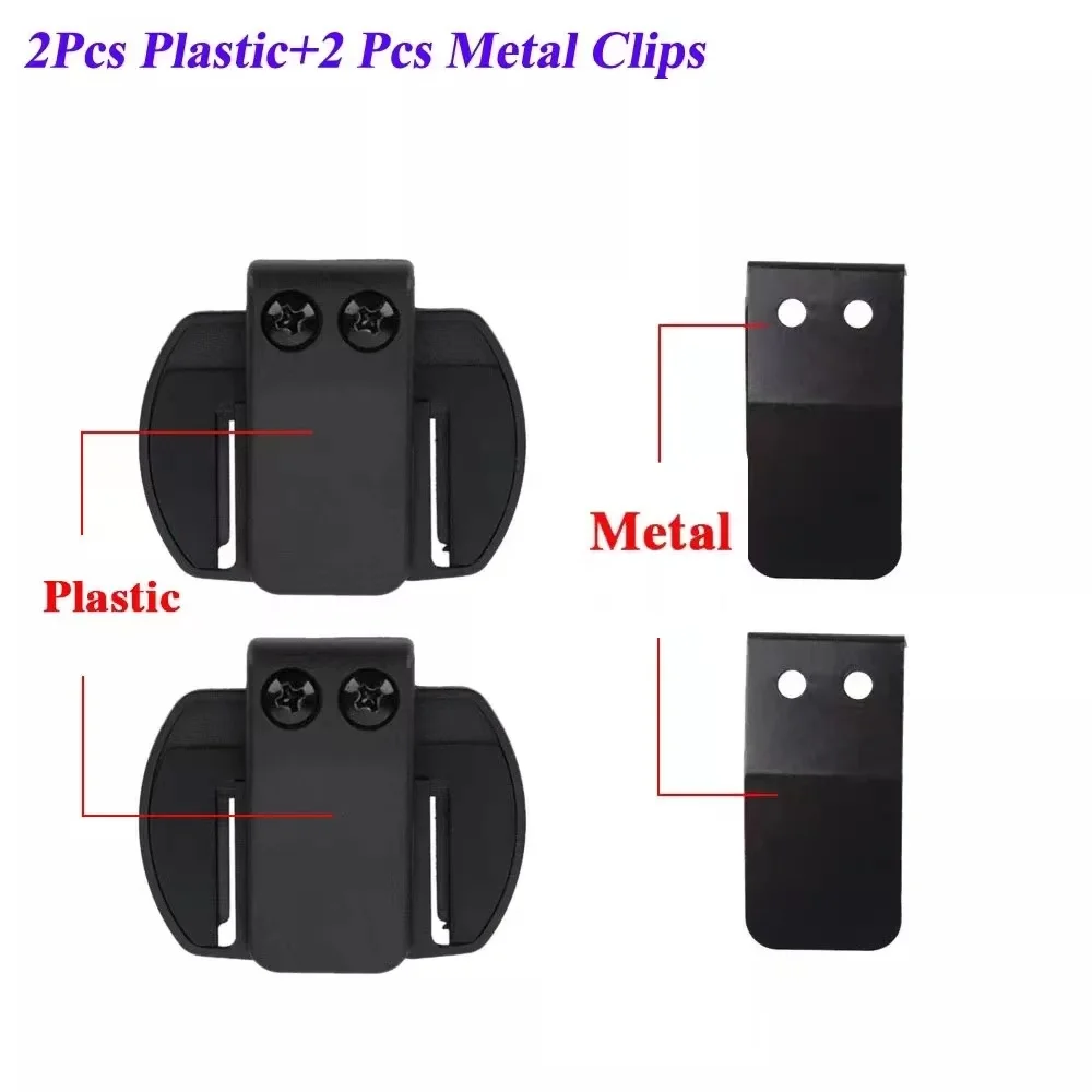 2PCS Clips Metall Halterung Set für Vnetphone EJEAS V6 Pro V4 Intercom Motorrad Bluetooth Helm Sprech Headset Zubehör