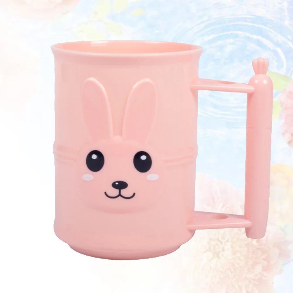 

Cartoon Rabbit Toothbrush Tumbler Pink Eco Friendly Multifunctional Wash Cup Tooth Mug Bathroom Juice Tea Milk Cup