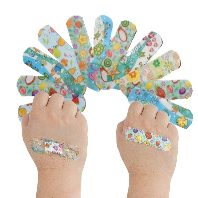 

100Pcs/Set Cartoon Band Aid First Aid Strips Plasters for Children Waterproof Skin Wound Dressing Patch Adhesive Bandages Tape