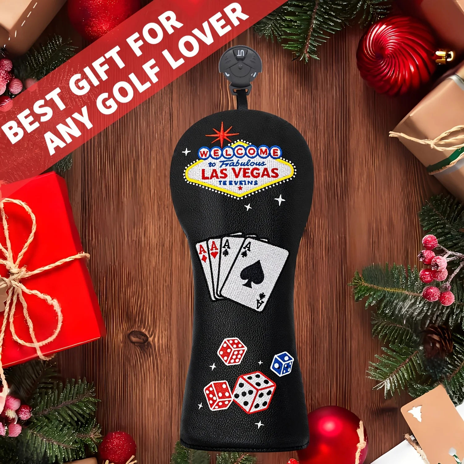 1pc/4pcs Golf Head Covers Compatible for Driver, Fairway Wood & Hybrid - of Spades, Clubs, Hearts, Diamonds Design image 5