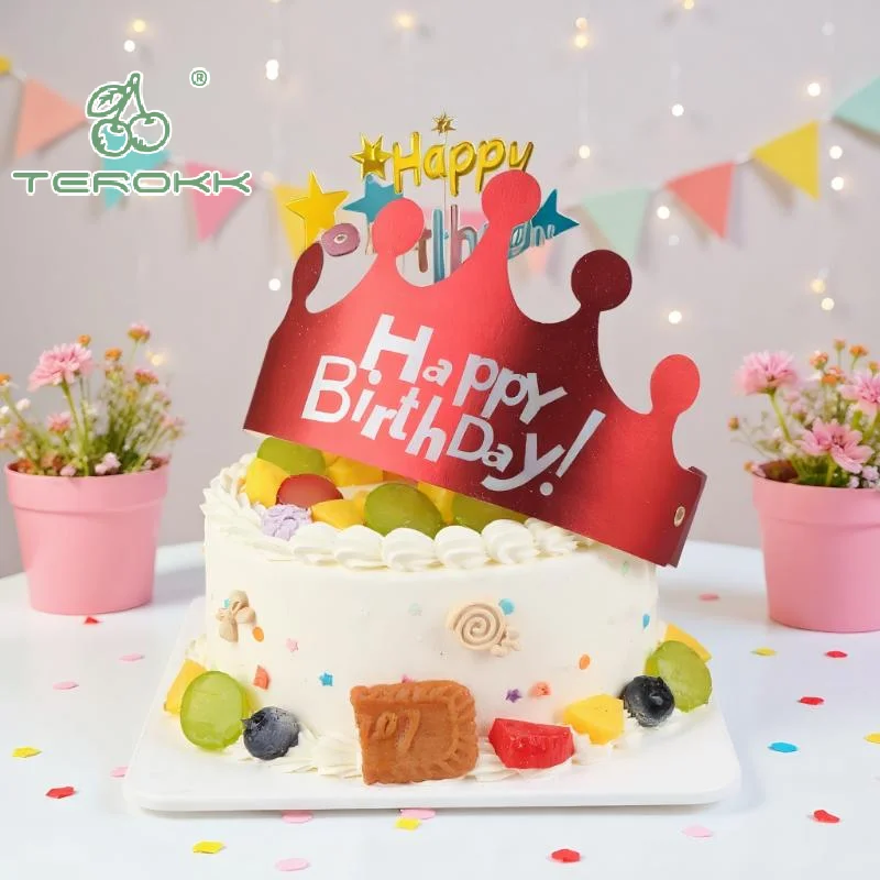 오리지널 25개 DIY 축제 생일 모자, 성인/어린이 파티 장식, 케이크 장식 및 사진 소품