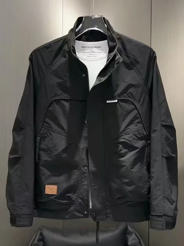 

Мужское модное свободное ветрозащитное пальто с воротником-стойкой, весенне-осеннее новое повседневное удобное пальто из полиэфирного волокна