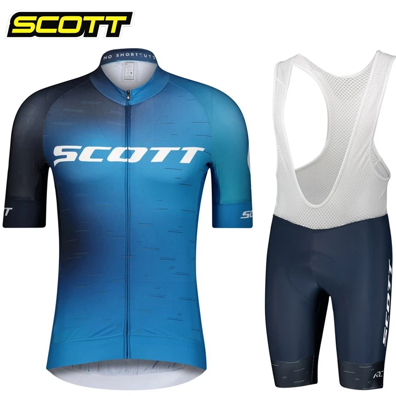 SCOTT 2023 Cycling Set Summer Man Cycling Jersey Set Breathable Quick-dry Bicycle Clothing Cycling Clothing Short Bike Jersey