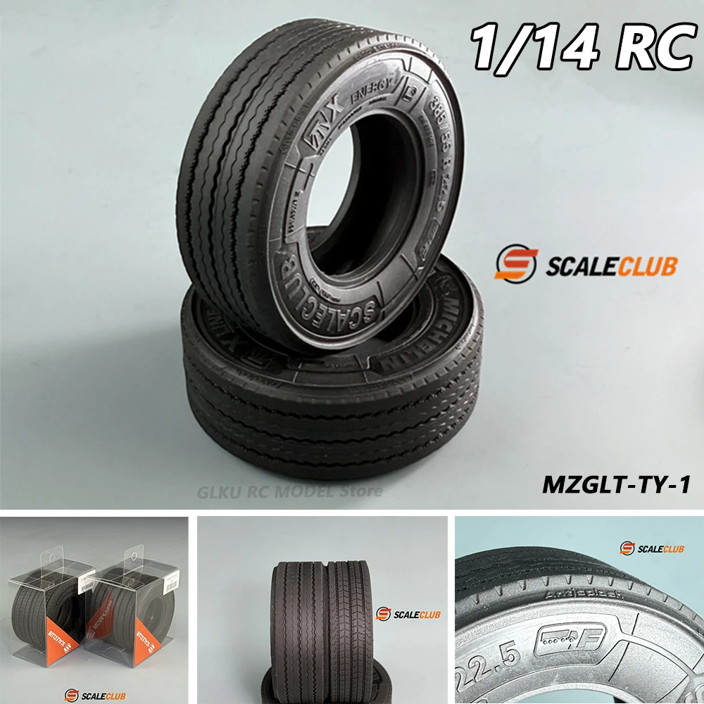 SCALECLUB نموذج 1 زوج من الإطارات المطاطية واسعة وضيقة لـ Tamiya 1/14 اليورو شاحنة سحب أجزاء لعبة مجسمة