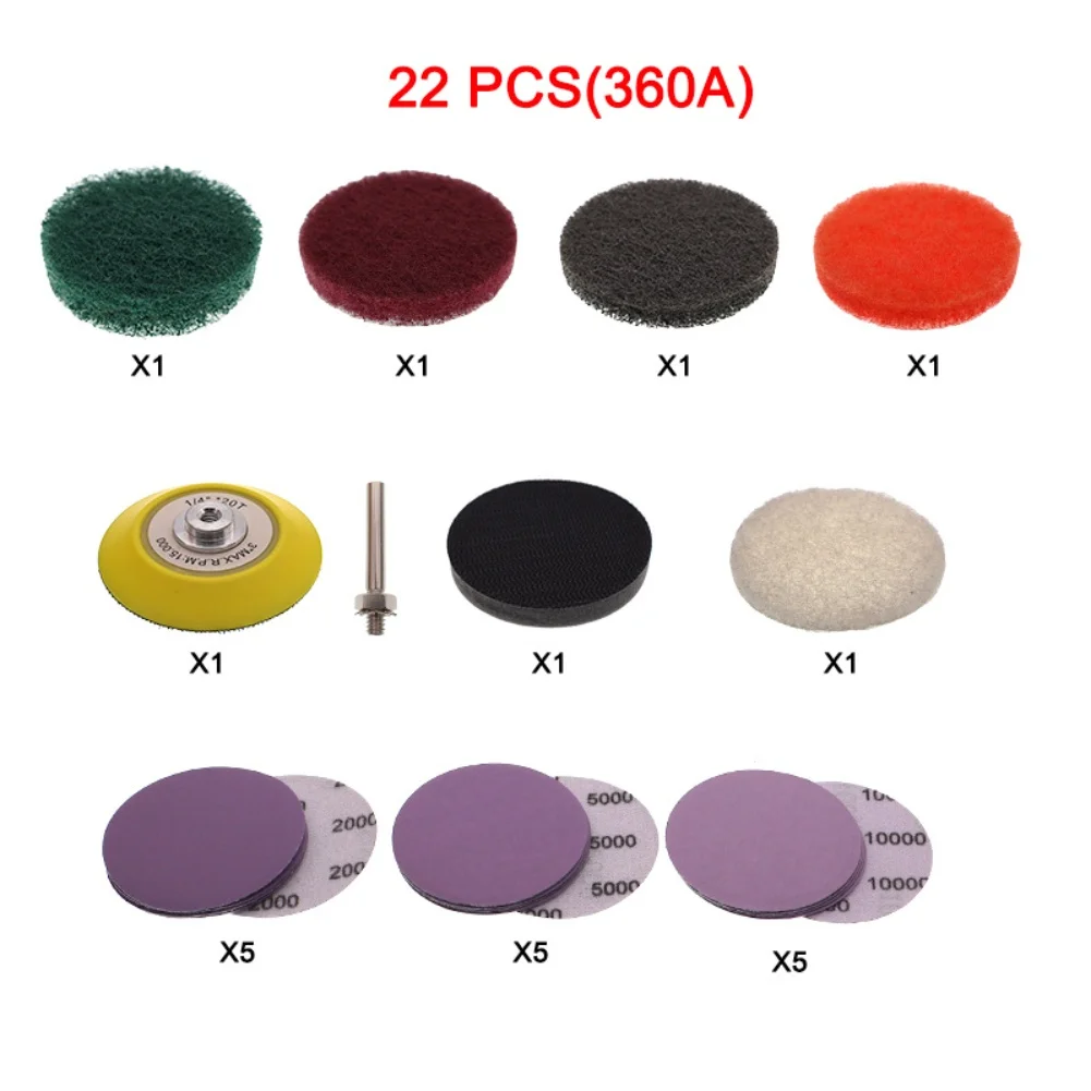 

Headlight Restoration Kit with 22 Pieces Including Water Compatible Sandpaper for Effective Clear Light Repair