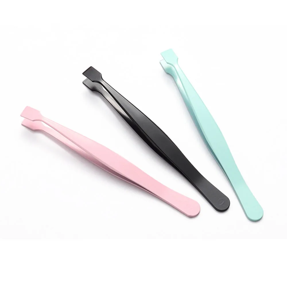 1Pc ステンレス鋼まつげエクステンションピンセットストレートまつげピンセット非磁性まつげネイルメイクツール卸売