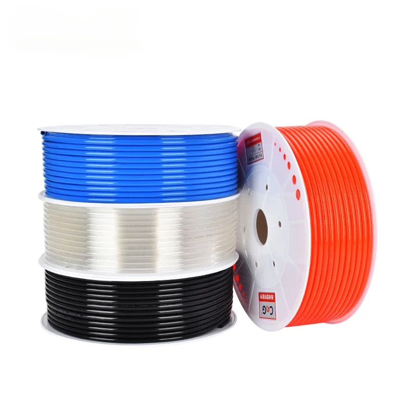 Flexible 20M Blue Black Orange Transparent PU Pipe Hose for Pneumatic Tools with 4-16mm OD 2.5-12mm ID high quality