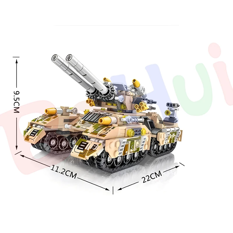 Newest 1028pcs World War 2 Military Vehicle Tank 8in1 Airplane Truck Model Building Block DIY Brick Kids Construction Toys Gifts