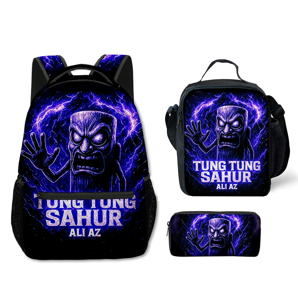 

Роскошные популярные tungtungtung с 3D принтом, 3 шт./компл., школьные сумки для студентов, дорожный рюкзак для ноутбука, сумка через плечо, сумка для обеда, пенал