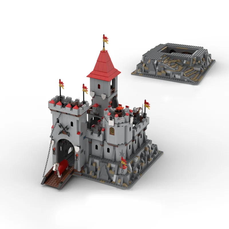 840pcs MOC King S Mountain From Castle Kingdoms Model Building Blocks Toy Gift Creative Display Collectible Desk Premium Adult