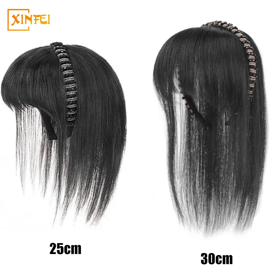 High-temperature Hair Synthetic Wig Women's Rhinestones Hairband Bangs Wig Piece One-piece Hair Extensions Fluffy Increase Hair