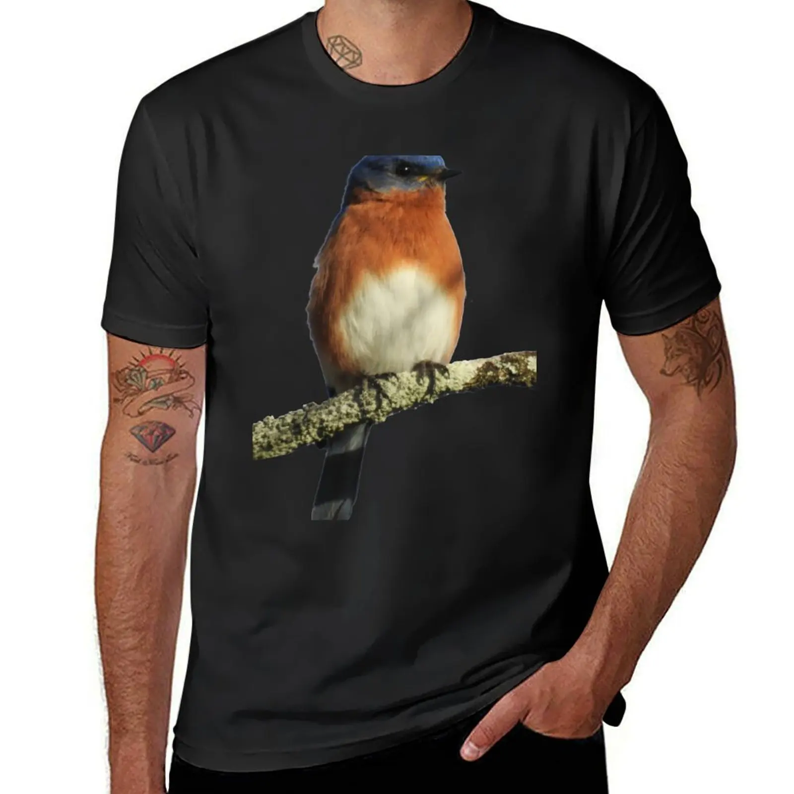 Eastern Bluebird T-Shirt vintage cute tops anime boys whites Men's cotton t-shirt