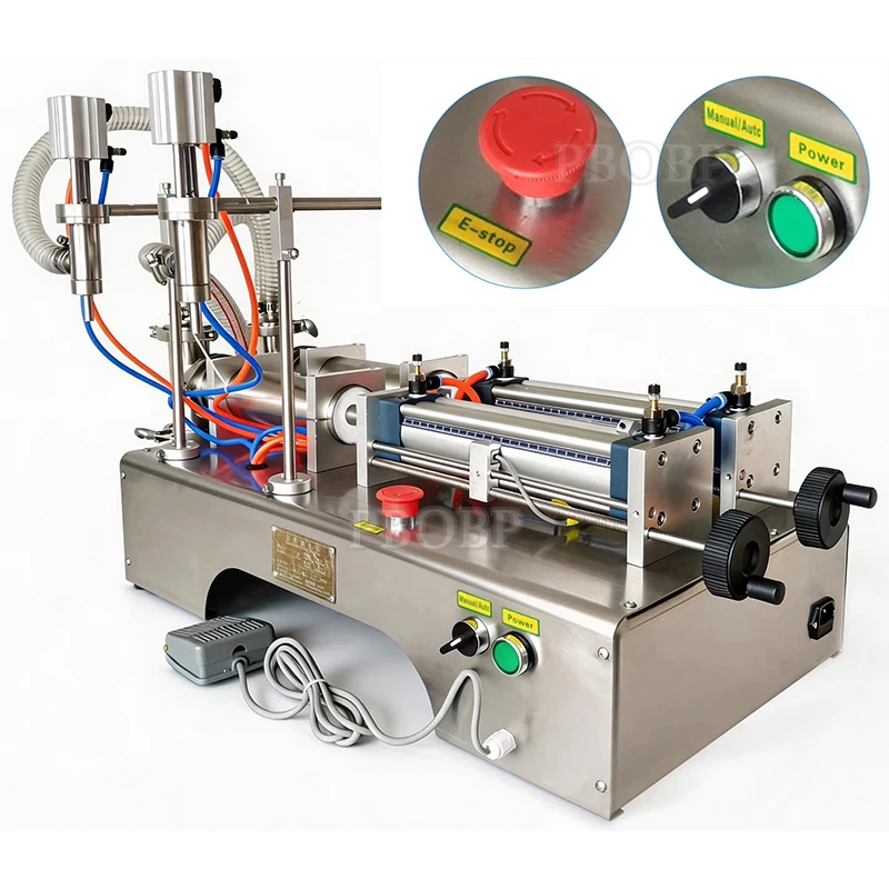 PBOBP Multifunctional Double Head Filling Machine Stainless Steel For Milk Olive Oil Liquid Filling Machine