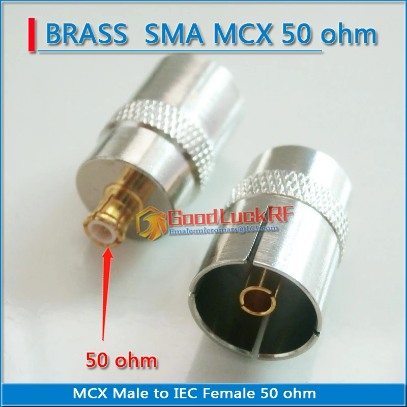 75 ohm 50 ohm MCX To IEC DVB-T TV PAL Connector Socket MCX Male to IEC Female Plug  Brass Straight Coaxial RF Adapters