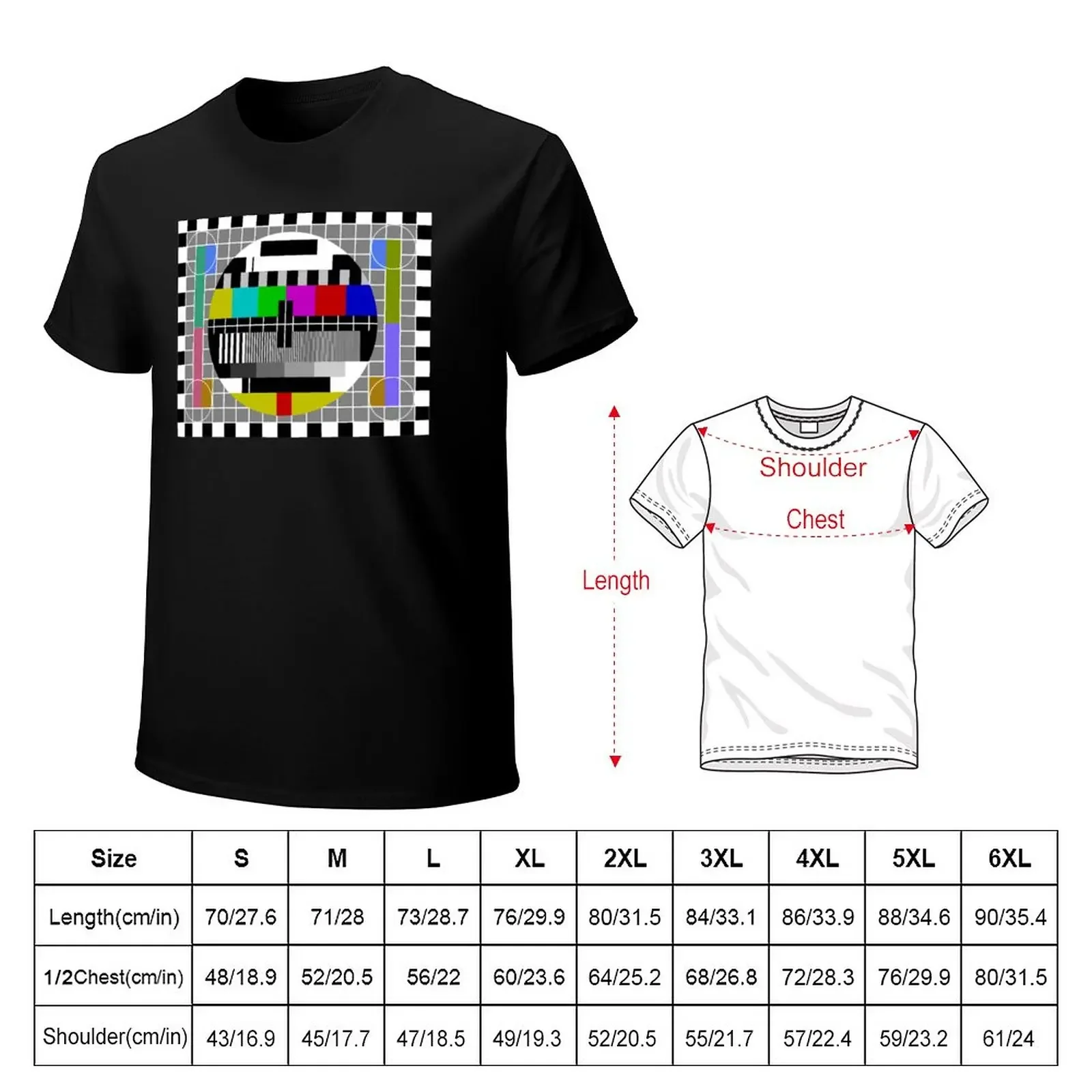 TV Test Pattern T-Shirt vintage clothes graphics quick-drying plain t shirts men