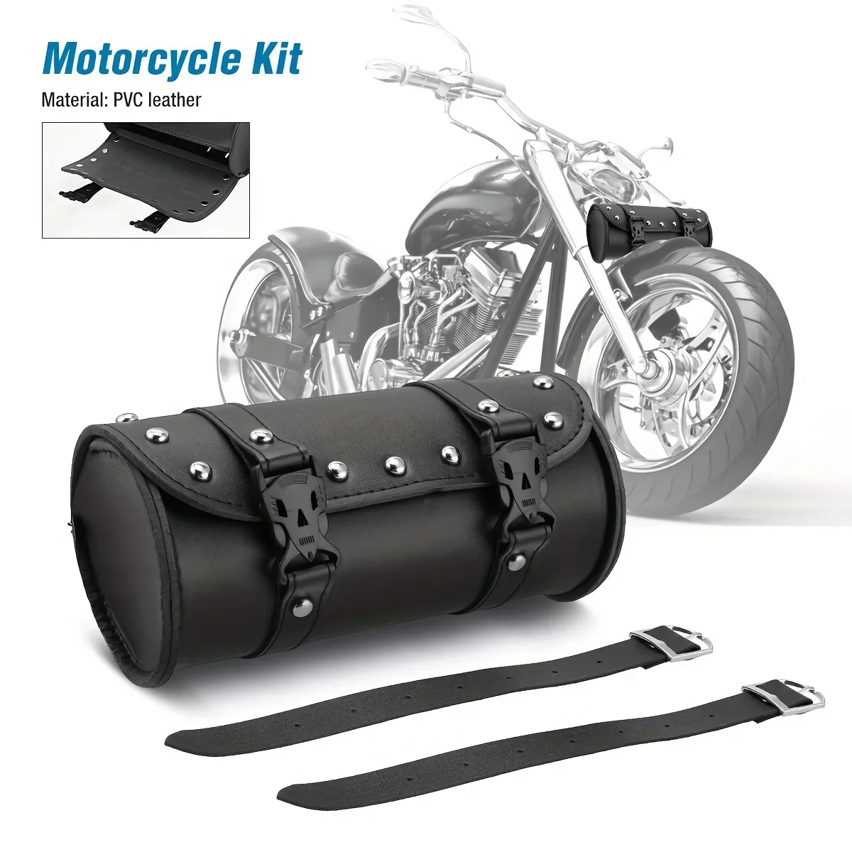 

Waterproof Leather Motorcycle Saddlebag | Universal Front Fork/Handlebar Side Storage Bag | With Quick-Release Straps Accessory