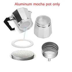 Mocha Pot Accessories Aluminum Coffee Espresso Moka Stove Pot Fittings Filter Funnel Gasket Silicone Rubber for Moka Pot