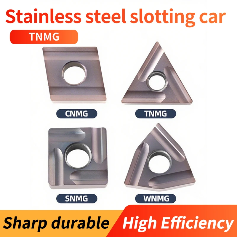 

VOKET TNMG160404 stainless steel slotting lathe WNMG080408R triangular CNC blade peach-shaped outer cylindrical rough lathe