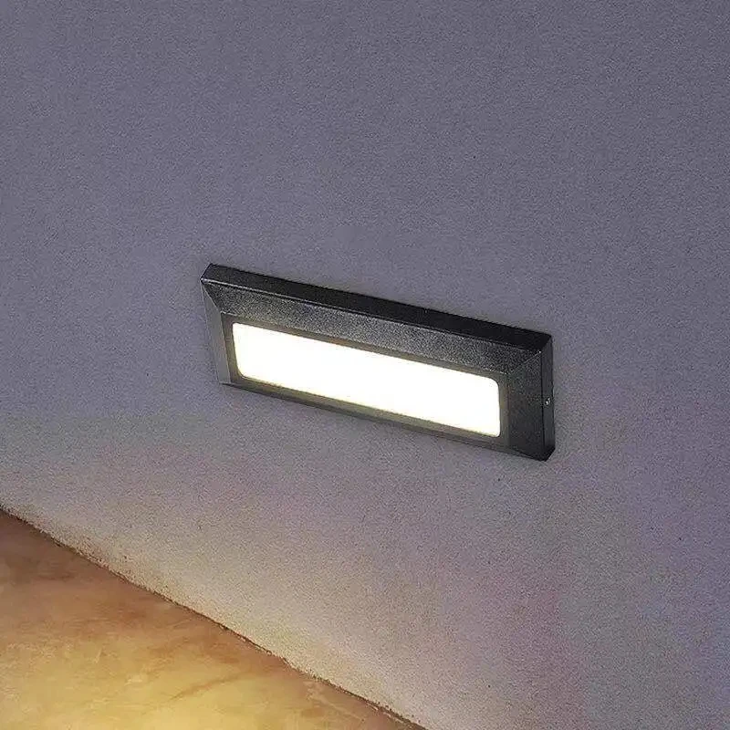 Impermeável LED Lâmpada de Parede, Montagem em Superfície, Exterior, Jardim, Stair, Step Light, Canto, Varanda, Interior, DC12V, AC 220V, 6W, 9W