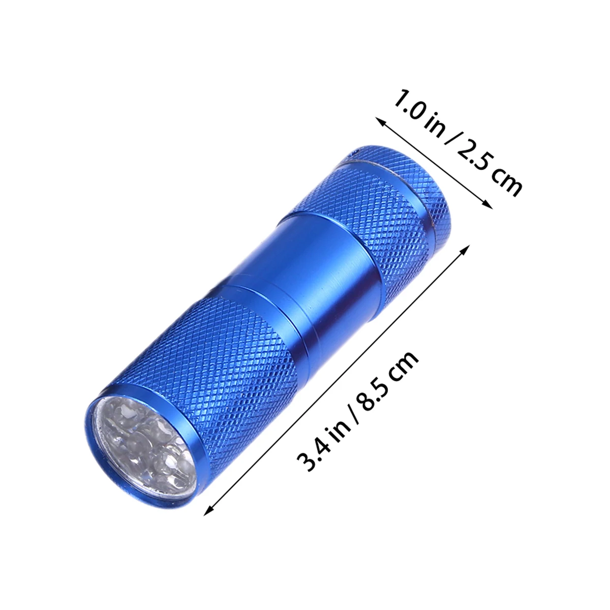 

4Pcs Flashlight 9 Bulbs Compact Waterproof Torch for Notes Cards Fluorescent Ink Inspection - Red Black Blue Silver