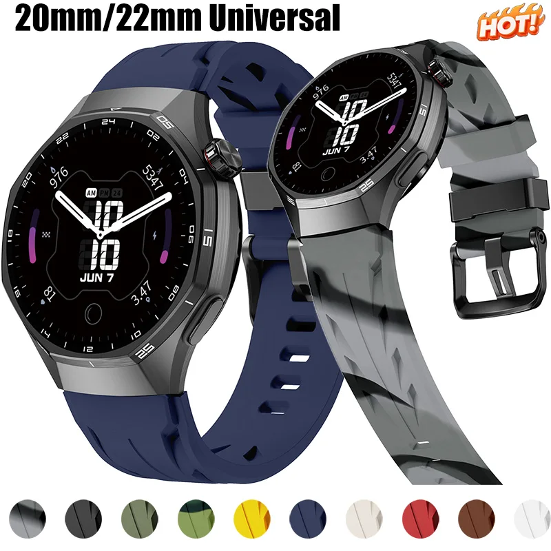 20/22 mm Sportarmband für Galaxy 7/6/5/4 5pro 4/6Classic FE Silikonband für Redmi Watch 3/5 Acitve/Lite Miband S4/3/2/1 Armband