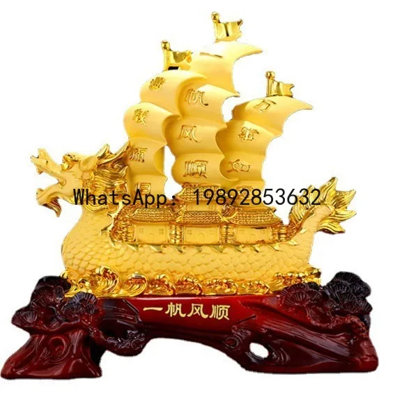 

Dragon boat smooth sailing ornament - auspicious opening, office & entryway feng shui treasure