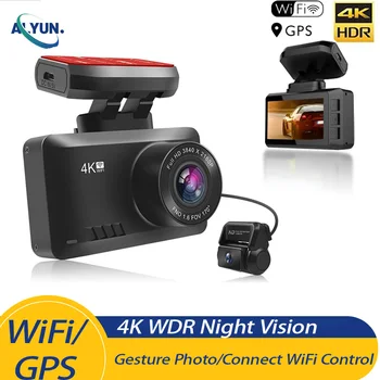 4K Dash Cam Dual Lens Recording Camera Car DVR Built-in GPS WiFi Night Vision Video Recorder Car Accessories