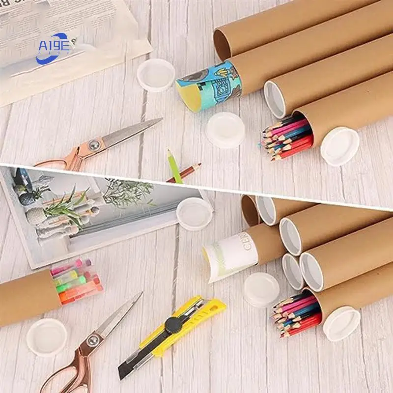 

A19E-12 Pack Mailing Tubes 2X12 Inch Cardboard Mailers Tube Poster Tube With Caps For Packaging Posters For Mailing