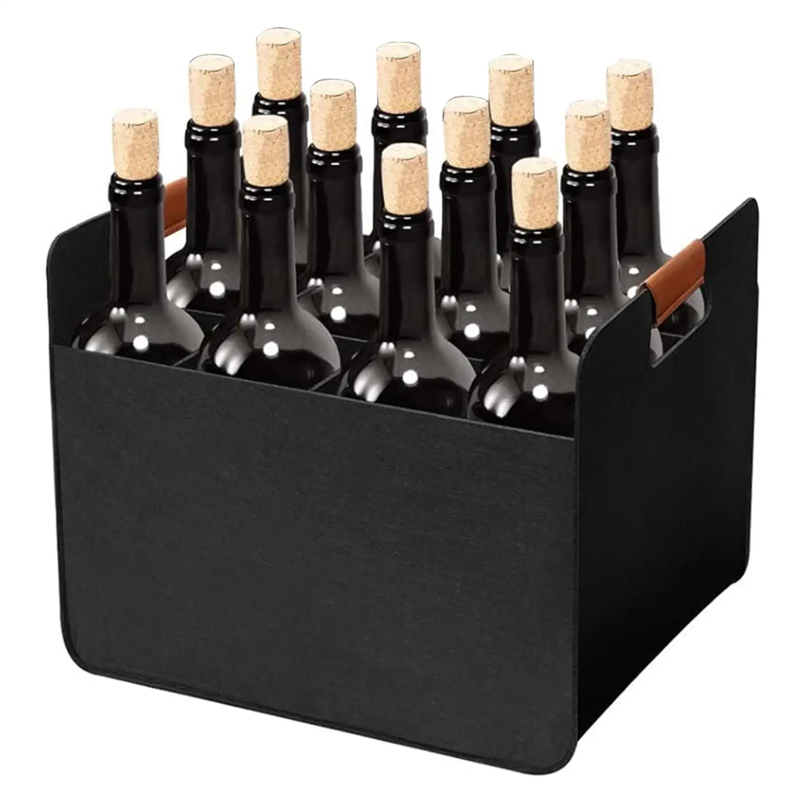 12 Bottle Felt Wine Carrier Tote Reusable Grocery Bags Felt Red Wine Storage Bag For Travel Camping Picnic Protective Wine Bag