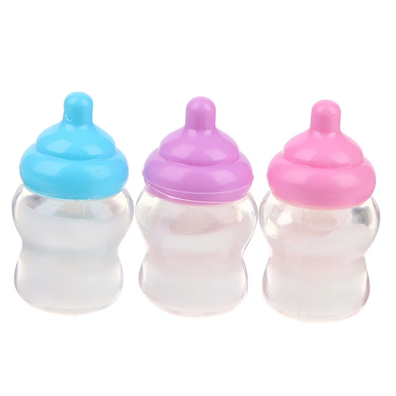 1Pc Kinderen Doen Alsof Spelen Spelletjes Speelgoed Mini Tepel Baby Pop Fopspeen Fles Voor Poppenhuis Voeding Diy Accessoires Willekeurige Kleur