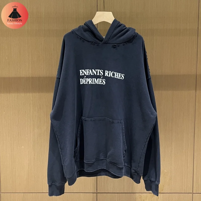 Latest ERD Heavy Duty Destruction Washed Hoodie 24ss Vintage Best Quality Mens Womens Coats Pullovers