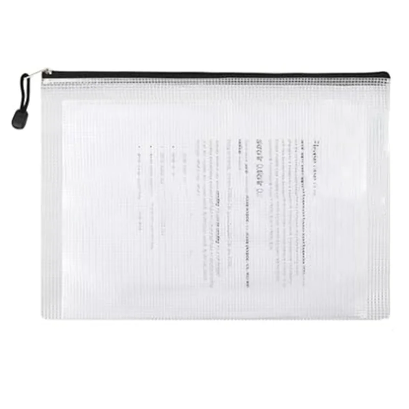

24Pcs Mesh Zipper Pouch Bags, Plastic Zipper Bag For Organizing 13.5X9.5 Inches Letter Size, A4 Size