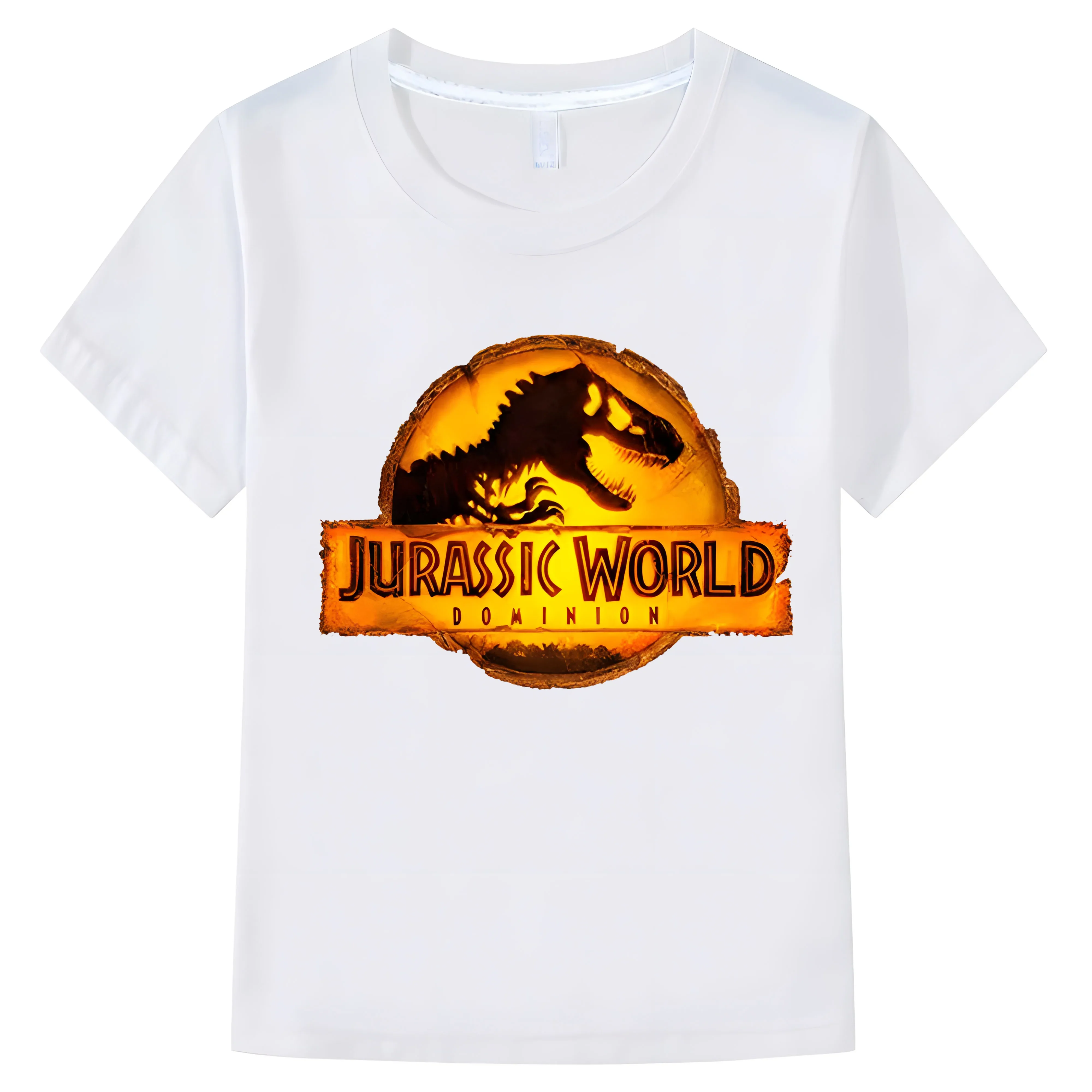 Summer 100% Cotton Children Short Sleeves T-shirt Jurassic World Dominion Boy Girls T Shirt Casual Kids baby Clothing